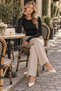 Women's 100% Viscose Finger-Looped Crew Neck Black Basic Bodysuit