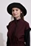 Parachute Waist Drawstring Zippered Hijab Swimsuit Suit Claret Red - 2