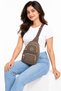 Water Resistant Clinker Fabric Mink Front Crossbody Bag 3200 - 2