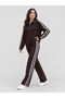 Women's Modal Suit with Stone Detail on the Sides and Half Zipper
