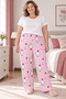 Patterned Combed Cotton Women's Pajama Bottoms