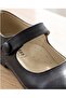 Girl's Buttoned Black Matte Orthopedic Ballerina Shoes - 2