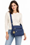 Clinkle Water Resistant Fabric Women's Fashion Shoulder Bag Navy Blue 4120