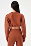 Crop Ribbed Waist Gathered Sweatshirt - 5