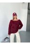 Furry Knitwear Sweater — Burgundy