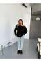 Furry Knitwear Sweater — Black - 2