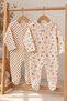 Baby Girl 2-Piece 100% Cotton Patterned Newborn Jumpsuit Set |   Snap Fastener |   0-3-6 Months | - 3