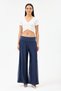 Women's Navy Blue Italian Waist Corset a Lined B Wide-Leg İ Silk Antolon