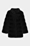 Premium Stand Collar Women's Rex Faux Fur Coat