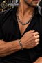 Men's Steel Set - King Men's Steel Black and White Set, Bracelet and Necklace for Lover, Spouse