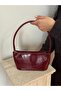 Women's Burgundy Petunya Model Baguette Shoulder Bag - 4