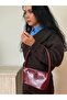 Women's Burgundy Petunya Model Baguette Shoulder Bag - 7