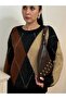 Women's Brown Pearl Model Staple Detailed Shoulder Bag - 3