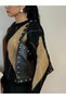 Women's Black Lilac Model Casual Faux Leather Shoulder Bag with Staple Detail - 4