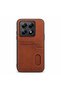 Xiaomi Mi 14t Compatible Case Zebana Luxury Leather Case with Card Holder Brown - 2