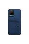 Vivo Y33S Compatible Case Luxury Leather Case with Card Holder Navy Blue - 2