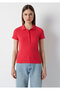 Red Polo T-Shirt Fitted / Bodycon Cut 1613120-84182 - 4