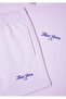Logo Printed Purple T-Shirt Shorts Set Loose 7t10002-70523 - 8
