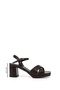 Women's Brown Ankle Strap Platform Heels Sandals - 3