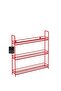 Red 3-Tier Wall Hanging Shelf, Spice Rack Stand, Kids Room Organizer - Metal Rustproof - 5
