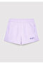 Logo Printed Purple T-Shirt Shorts Set Loose 7t10002-70523 - 6
