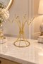 Shiny Gold Jewelry Stand Necklace Bracelet Rosary Organizer Stainless Metal - 2