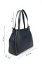 Women's Navy Blue Genuine Leather Hand and Shoulder Bag - 2