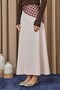 Women's Polka Dot Scarf Open Front Woven Skirt - 18272Etk Stone - 2
