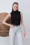Women's Half Turtleneck Zero Sleeve Lycra Inner Blouse 40005