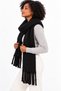Black Soft Textured Women's Scarf Shawl Shoulder Shawl 50 X 190 cm - 3