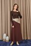 Women's Polka Dot Scarf Open Front Woven Skirt - 18272Etk Brown