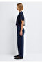 Navy Blue Basic Crop T-Shirt / Short Cut 1613910-86623 - 4