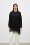 Women's Lace Detailed Long Sleeve Loose Tunic -10766Tun Black