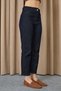 Women's Denim Trousers with Sewing Detail - 18271Pnt Navy Blue - 2