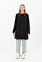 Women's Turtleneck Tulle Detailed Blouse - 10269Tun Black