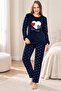 Women's Winter Plush Fleece Pajamas Set 3009 - 4
