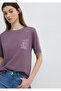 Cat Printed Purple T-Shirt Regular Fit / Normal Cut 1613875-70648 - 3