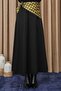 Women's Polka Dot Scarf Open Front Woven Skirt - 18272Etk Black - 2