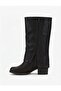 Women's Black Cowboy Tropu Boots 5 cm Heel Height from Heel 30 cm Width 34 Cm-Black - 5