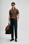 Laon Smart Men's Polo T-Shirt Dark Brown - 3