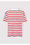 Logo Printed Striped T-Shirt Loose Fit / Relaxed Comfortable Cut 6610251-91366 - 4