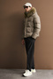 Josep Men's Removable Fur Hooded Goose down Inflatable Coat Toprak - 4