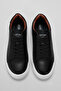 Tommy Men's Leather Sneaker Shoes Black - 3