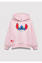 Stitch Printed Hooded Pink Sweatshirt 7S10165-71007 - 4