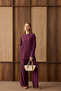 6665 - Stylish, Comfortable, Loose-Fitting Ripo Fabric Women's Set with Curved Detail - 3