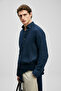 Pitaya Men's Linen Shirt Comfort Fit Navy Blue - 5