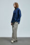 Barrı Women's Linen Shirt Navy Blue - 4