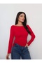 Kayık Yaka Side Tie Blouse