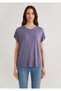 Off-Shoulder Purple Basic T-Shirt Regular Fit / Regular Fit 1611649 -70608 - 4