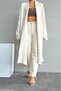 Women's Cream Shawl Collar Long Knitwear Cardigan - 4